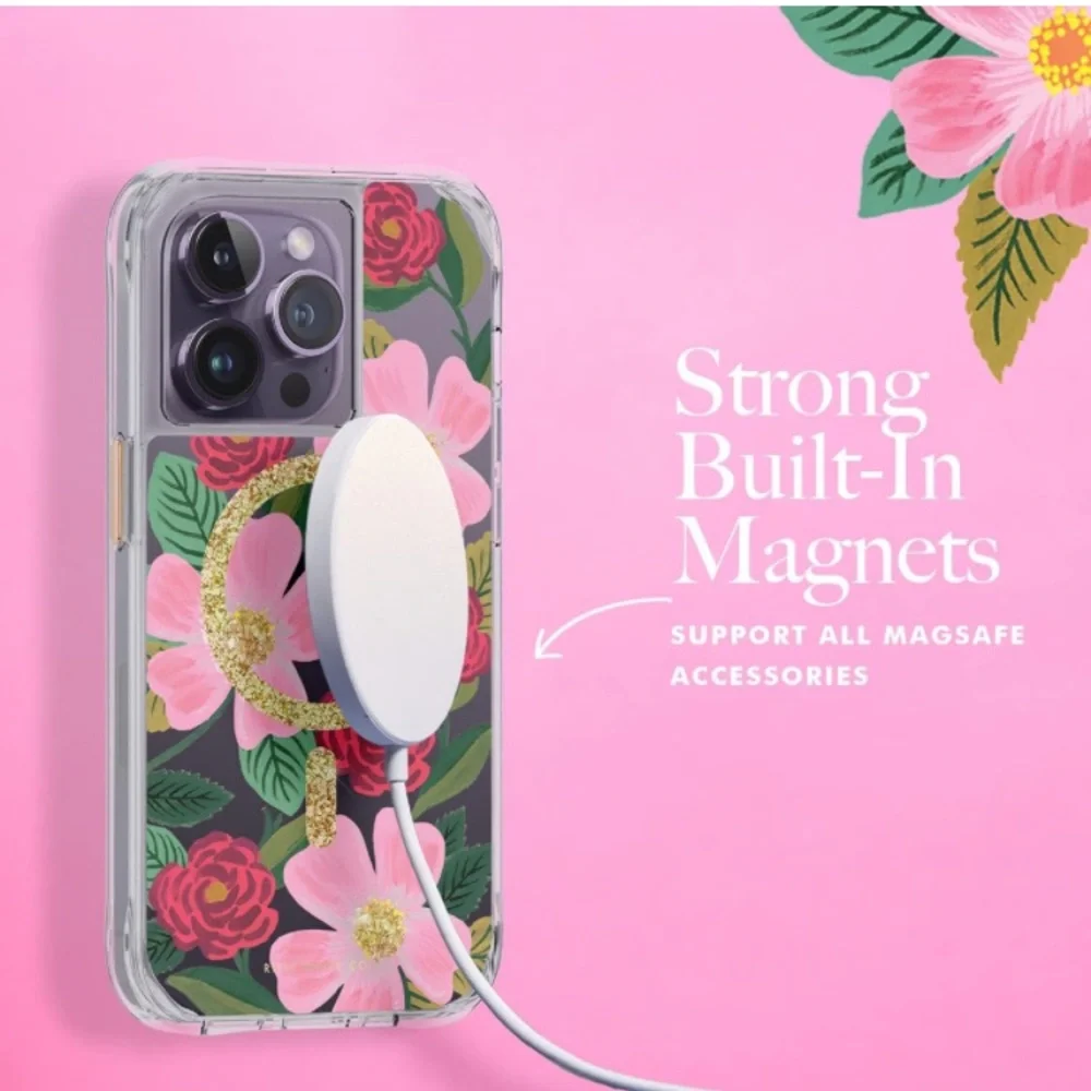 Case Mate Rifle Paper and Co Rose Garden Sparkly Case iPhone 14 Pro